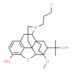 ChemSpider 2D Image | 17-(3-Fluoropropyl)-18-(2-hydroxy-2-propanyl)-6-methoxy-18,19-dihydro-4,5-epoxy-6,14-ethenomorphinan-3-ol | C25H34FNO4