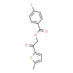 ChemSpider 2D Image | 2-(5-Methyl-2-thienyl)-2-oxoethyl 4-iodobenzoate | C14H11IO3S