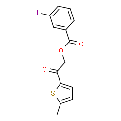 ChemSpider 2D Image | 2-(5-Methyl-2-thienyl)-2-oxoethyl 3-iodobenzoate | C14H11IO3S