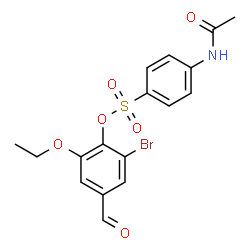 ChemSpider 2D Image | 2-Bromo-6-ethoxy-4-formylphenyl 4-acetamidobenzenesulfonate | C17H16BrNO6S