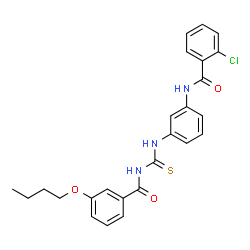 ChemSpider 2D Image | N-(3-{[(3-Butoxybenzoyl)carbamothioyl]amino}phenyl)-2-chlorobenzamide | C25H24ClN3O3S