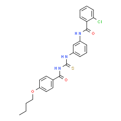 ChemSpider 2D Image | N-(3-{[(4-Butoxybenzoyl)carbamothioyl]amino}phenyl)-2-chlorobenzamide | C25H24ClN3O3S