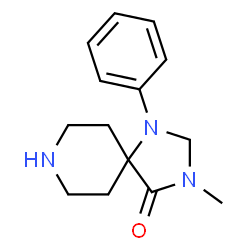 ChemSpider 2D Image | 3-Methyl-1-phenyl-1,3,8-triazaspiro[4.5]decan-4-one | C14H19N3O