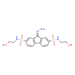 ChemSpider 2D Image | 9-Hydrazono-N,N'-bis(2-hydroxyethyl)-9H-fluorene-2,7-disulfonamide | C17H20N4O6S2