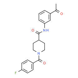 ChemSpider 2D Image | N-(3-Acetylphenyl)-1-(4-fluorobenzoyl)-4-piperidinecarboxamide | C21H21FN2O3