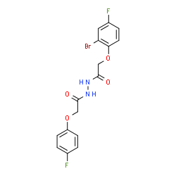 ChemSpider 2D Image | 2-(2-Bromo-4-fluorophenoxy)-N'-[(4-fluorophenoxy)acetyl]acetohydrazide | C16H13BrF2N2O4