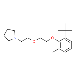 ChemSpider 2D Image | 1-(2-{2-[2-Methyl-6-(2-methyl-2-propanyl)phenoxy]ethoxy}ethyl)pyrrolidine | C19H31NO2