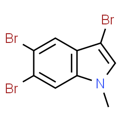 ChemSpider 2D Image | 3,5,6-Tribromo-1-methyl-1H-indole | C9H6Br3N