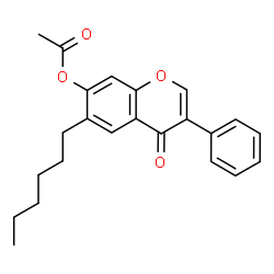 ChemSpider 2D Image | 6-Hexyl-4-oxo-3-phenyl-4H-chromen-7-yl acetate | C23H24O4