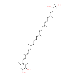 ChemSpider 2D Image | (3'E)-3',4'-Didehydro-1',2'-dihydro-beta,psi-carotene-1',2',3,4-tetrol | C40H56O4