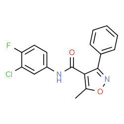 ChemSpider 2D Image | N-(3-Chloro-4-fluorophenyl)-5-methyl-3-phenyl-1,2-oxazole-4-carboxamide | C17H12ClFN2O2