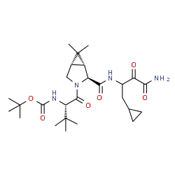 ChemSpider 2D Image | tert-butyl [(2S)-1-{(1R,2S,5S)-2-[(4-amino-1-cyclopropyl-3,4-dioxobutan-2-yl)carbamoyl]-6,6-dimethyl-3-azabicyclo[3.1.0]hex-3-yl}-3,3-dimethyl-1-oxobutan-2-yl]carbamate | C26H42N4O6