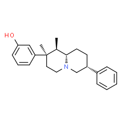 ChemSpider 2D Image | 3-[(1R,2R,7R,9aS)-1,2-Dimethyl-7-phenyloctahydro-2H-quinolizin-2-yl]phenol | C23H29NO