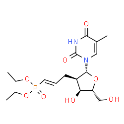 ChemSpider 2D Image | 2'-[(2E)-3-(Diethoxyphosphoryl)-2-propen-1-yl]thymidine | C17H27N2O8P