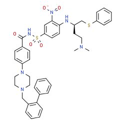 ChemSpider 2D Image | 4-[4-(2-Biphenylylmethyl)-1-piperazinyl]-N-[(4-{[(2R)-4-(dimethylamino)-1-(phenylsulfanyl)-2-butanyl]amino}-3-nitrophenyl)sulfonyl]benzamide | C42H46N6O5S2