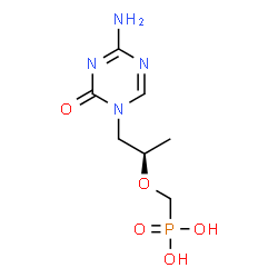 ChemSpider 2D Image | ({[(2R)-1-(4-Amino-2-oxo-1,3,5-triazin-1(2H)-yl)-2-propanyl]oxy}methyl)phosphonic acid | C7H13N4O5P