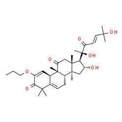 ChemSpider 2D Image | (4R,9beta,16alpha,23E)-16,20,25-Trihydroxy-9,10,14-trimethyl-2-propoxy-4,9-cyclo-9,10-secocholesta-2,5,23-triene-1,11,22-trione | C33H48O7