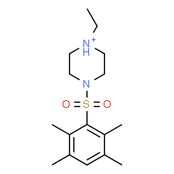 ChemSpider 2D Image | 1-Ethyl-4-[(2,3,5,6-tetramethylphenyl)sulfonyl]piperazin-1-ium | C16H27N2O2S