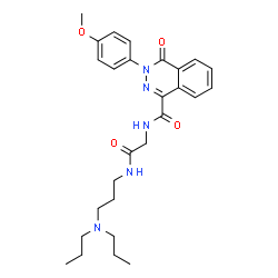 ChemSpider 2D Image | N-(2-{[3-(Dipropylamino)propyl]amino}-2-oxoethyl)-3-(4-methoxyphenyl)-4-oxo-3,4-dihydro-1-phthalazinecarboxamide | C27H35N5O4