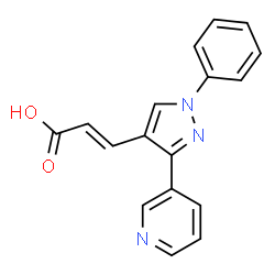 ChemSpider 2D Image | 3-(1-Phenyl-3-pyridin-3-yl-1H-pyrazol-4-yl)-acrylic acid | C17H13N3O2
