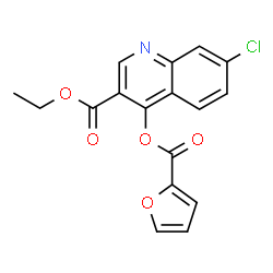 ChemSpider 2D Image | Ethyl 7-chloro-4-(2-furoyloxy)-3-quinolinecarboxylate | C17H12ClNO5