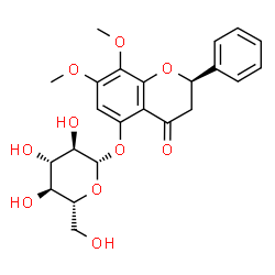 ChemSpider 2D Image | 5-hydroxy-7,8-dimethoxy (2R)-flavanone-5-O-?-D-glucopyranoside | C23H26O10
