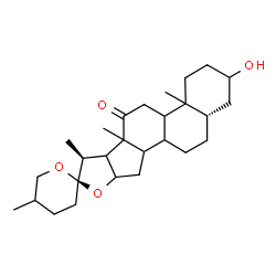 ChemSpider 2D Image | (5beta,8xi,9xi,10xi,13xi,14xi,16xi,17xi)-3-Hydroxyspirostan-12-one | C27H42O4