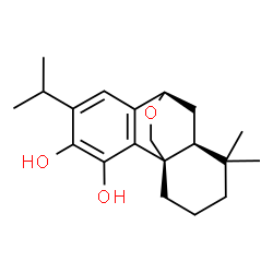 ChemSpider 2D Image | (5beta,7beta)-7,20-Epoxyabieta-8,11,13-triene-11,12-diol | C20H28O3