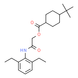 ChemSpider 2D Image | 2-[(2,6-Diethylphenyl)amino]-2-oxoethyl 4-(2-methyl-2-propanyl)cyclohexanecarboxylate | C23H35NO3