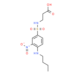 ChemSpider 2D Image | N-{[4-(Butylamino)-3-nitrophenyl]sulfonyl}-beta-alanine | C13H19N3O6S