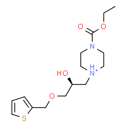 ChemSpider 2D Image | 4-(Ethoxycarbonyl)-1-[(2S)-2-hydroxy-3-(2-thienylmethoxy)propyl]piperazin-1-ium | C15H25N2O4S