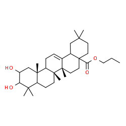 ChemSpider 2D Image | Propyl (5xi,9xi,14beta,17xi,18xi)-2,3-dihydroxyolean-12-en-28-oate | C33H54O4