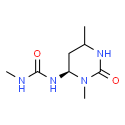 ChemSpider 2D Image | 1-[(4R)-3,6-Dimethyl-2-oxohexahydro-4-pyrimidinyl]-3-methylurea | C8H16N4O2