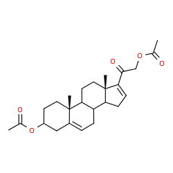 ChemSpider 2D Image | (8xi,9xi,14xi)-20-Oxopregna-5,16-diene-3,21-diyl diacetate | C25H34O5