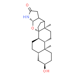 ChemSpider 2D Image | (1S,2R,5S,7R,10S,11S,14R,20S)-7-Hydroxy-10,14-dimethyl-21-oxa-19-azahexacyclo[13.6.2.0~1,14~.0~2,11~.0~5,10~.0~16,20~]tricosan-18-one | C23H35NO3
