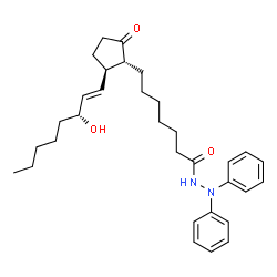 ChemSpider 2D Image | (13E,15R)-15-Hydroxy-9-oxo-N',N'-diphenylprost-13-ene-1-hydrazide | C32H44N2O3