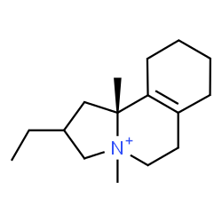 ChemSpider 2D Image | (10bR)-2-Ethyl-4,10b-dimethyl-1,2,3,5,6,7,8,9,10,10b-decahydropyrrolo[2,1-a]isoquinolinium | C16H28N