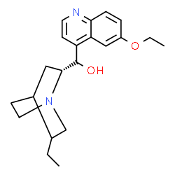 ChemSpider 2D Image | (3xi,9R)-6'-Ethoxy-10,11-dihydrocinchonan-9-ol | C21H28N2O2