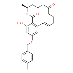 ChemSpider 2D Image | (3S,11E)-16-Hydroxy-3-methyl-14-[(4-methylbenzyl)oxy]-3,4,5,6,9,10-hexahydro-1H-2-benzoxacyclotetradecine-1,7(8H)-dione | C26H30O5