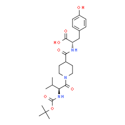 ChemSpider 2D Image | N-{[1-(N-{[(2-Methyl-2-propanyl)oxy]carbonyl}-L-valyl)-4-piperidinyl]carbonyl}-L-tyrosine | C25H37N3O7