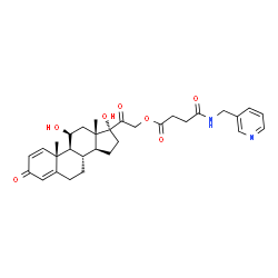 ChemSpider 2D Image | (11beta)-11,17-Dihydroxy-3,20-dioxopregna-1,4-dien-21-yl 4-oxo-4-[(3-pyridinylmethyl)amino]butanoate | C31H38N2O7