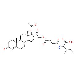 ChemSpider 2D Image | N-{4-[(17-Acetoxy-3,20-dioxopregn-4-en-21-yl)oxy]-4-oxobutanoyl}isoleucine | C33H47NO9