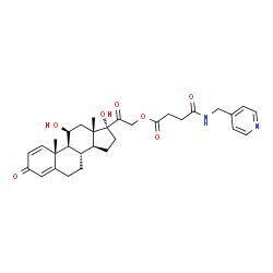 ChemSpider 2D Image | (11beta)-11,17-Dihydroxy-3,20-dioxopregna-1,4-dien-21-yl 4-oxo-4-[(4-pyridinylmethyl)amino]butanoate | C31H38N2O7