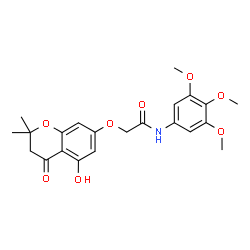 ChemSpider 2D Image | 2-[(5-Hydroxy-2,2-dimethyl-4-oxo-3,4-dihydro-2H-chromen-7-yl)oxy]-N-(3,4,5-trimethoxyphenyl)acetamide | C22H25NO8