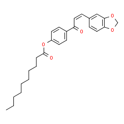 ChemSpider 2D Image | 4-[(2Z)-3-(1,3-Benzodioxol-5-yl)-2-propenoyl]phenyl decanoate | C26H30O5