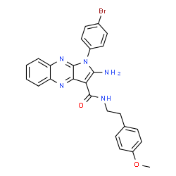 ChemSpider 2D Image | 2-Amino-1-(4-bromophenyl)-N-[2-(4-methoxyphenyl)ethyl]-1H-pyrrolo[2,3-b]quinoxaline-3-carboxamide | C26H22BrN5O2