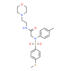 ChemSpider 2D Image | 2-[N-(4-methylphenyl)-4-(methylsulfanyl)benzenesulfonamido]-N-[2-(morpholin-4-yl)ethyl]acetamide | C22H29N3O4S2