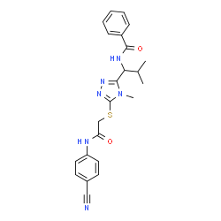 ChemSpider 2D Image | N-{1-[5-({2-[(4-Cyanophenyl)amino]-2-oxoethyl}sulfanyl)-4-methyl-4H-1,2,4-triazol-3-yl]-2-methylpropyl}benzamide | C23H24N6O2S