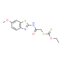 ChemSpider 2D Image | O-Ethyl S-{2-[(6-methoxy-1,3-benzothiazol-2-yl)amino]-2-oxoethyl} carbonodithioate | C13H14N2O3S3