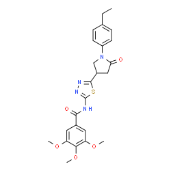 ChemSpider 2D Image | N-{5-[1-(4-Ethylphenyl)-5-oxo-3-pyrrolidinyl]-1,3,4-thiadiazol-2-yl}-3,4,5-trimethoxybenzamide | C24H26N4O5S